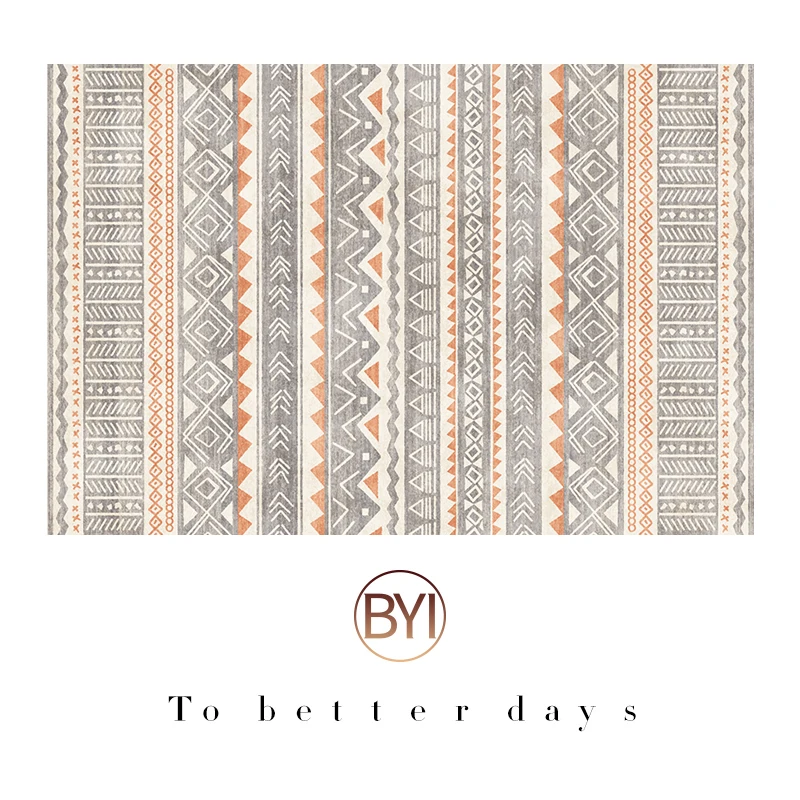 VIKAMA BOHO Crystal Velvet Carpet Cream-Style Washable, Waterproof, Stain-Resistant And Dirt-Resistant Bedroom Home Decoration