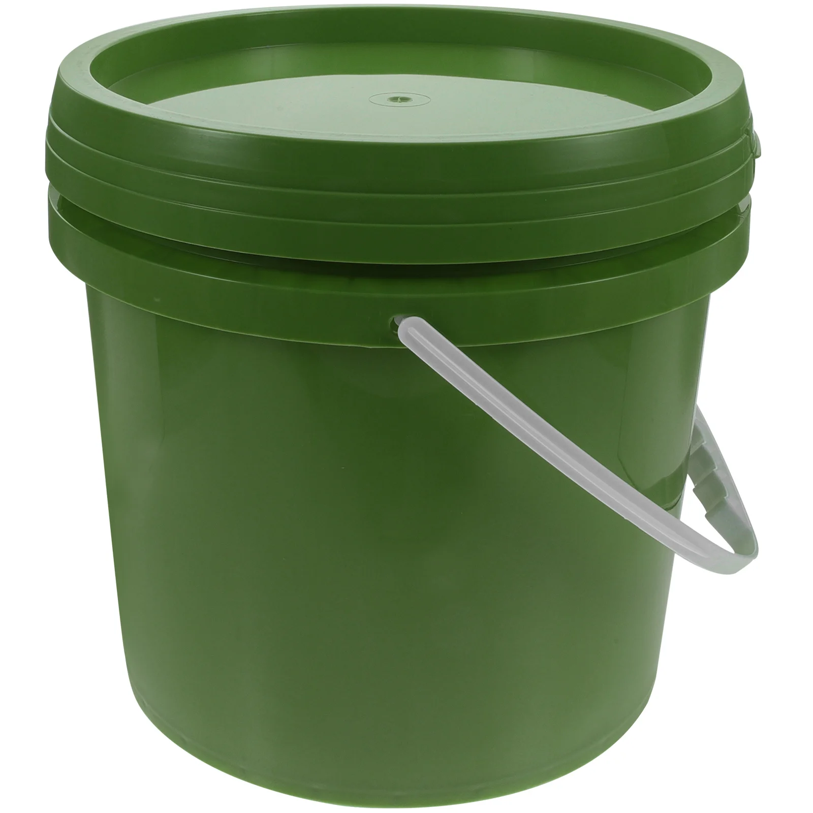 Bucket with Lid Plastic Paint Color Mixing Metal Barrel Storage Container Green Round Empty