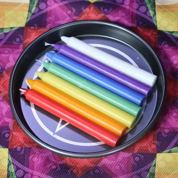 10 PCS Colored Witch Candle Spell Chime Candle for Spiritual Magic Taper Candle for Shabbat Unscented Religion Decoration