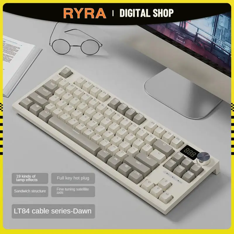 

RYRA LT84 Mechanical Keyboard 84 Keys Full Non-impact RGB Backlit Wireless Wired Gaming Keyboards Hot Swap Keyboard For Gamers