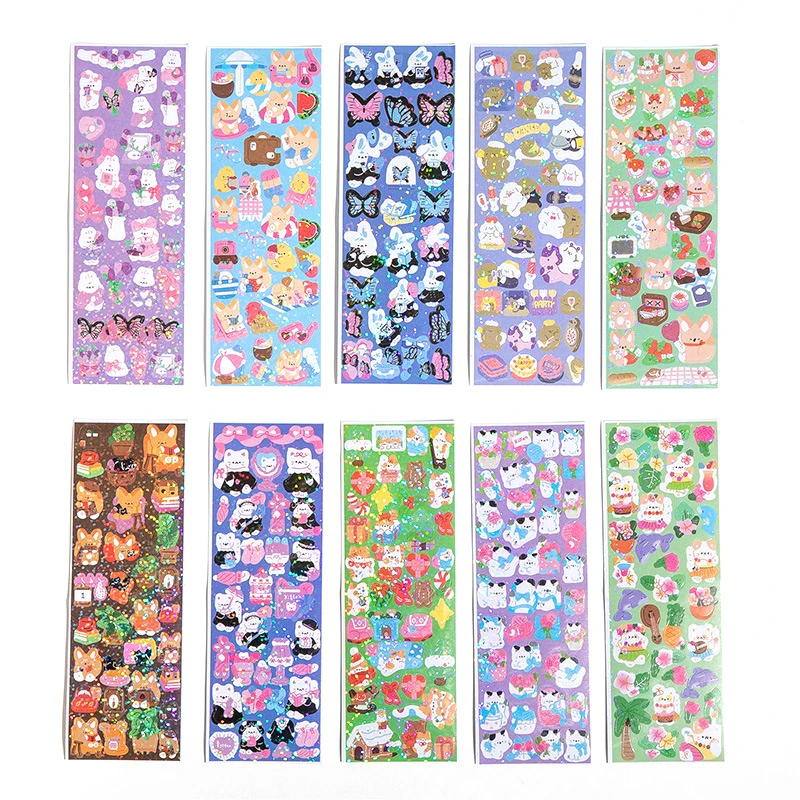 10 pezzi Kawaii Kpop Toploader Deco Stickers-vari simpatici cartoni animati in stile coreano-ottieni un regalo segreto casuale con ogni acquisto