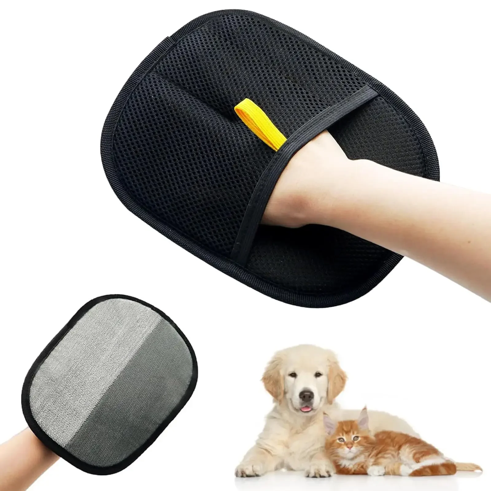Pet Grooming Gloves Reusable Static Removal Double-Sided for Pets Carpets