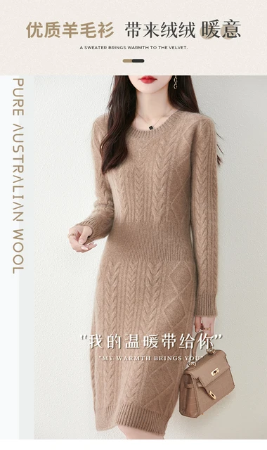 Vestito Lana Donna Vestiti Eleganti Invernali Ragazza Abito