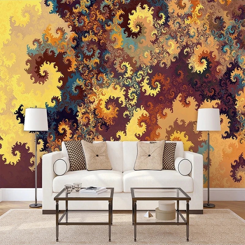 

Custom 3D Nordic Abstract Golden Geometric Pattern Wall Mural Wall Paper Modern Art Living Room Bedroom Home Decor Wallpaper