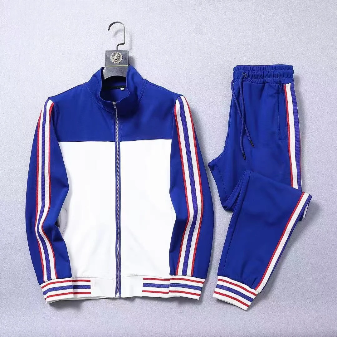 

2024Europe and the United States new Roman cotton men's casual sports suit fashion two-piece large size