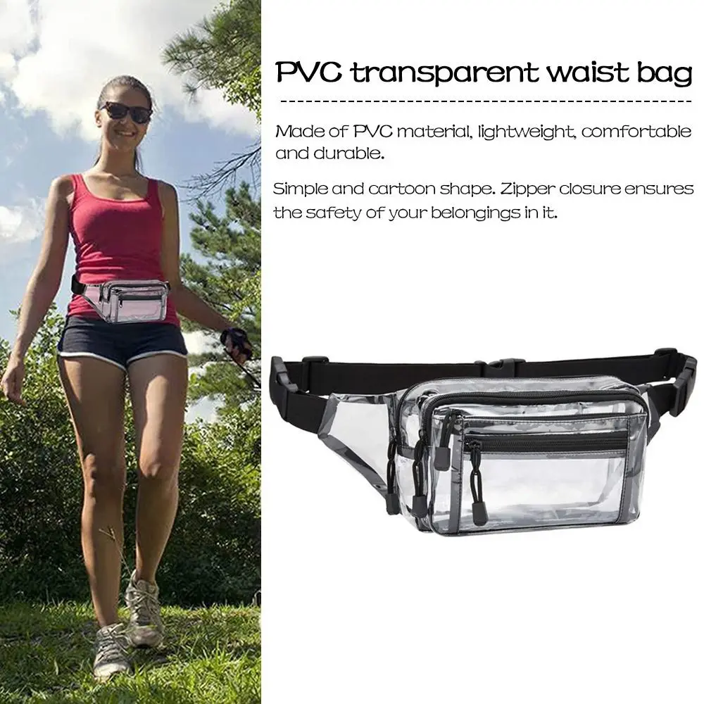 

Mini Large Capacity Bum Bag Travel Transparent Purse Belt Bag Clear Bag Waist Bag