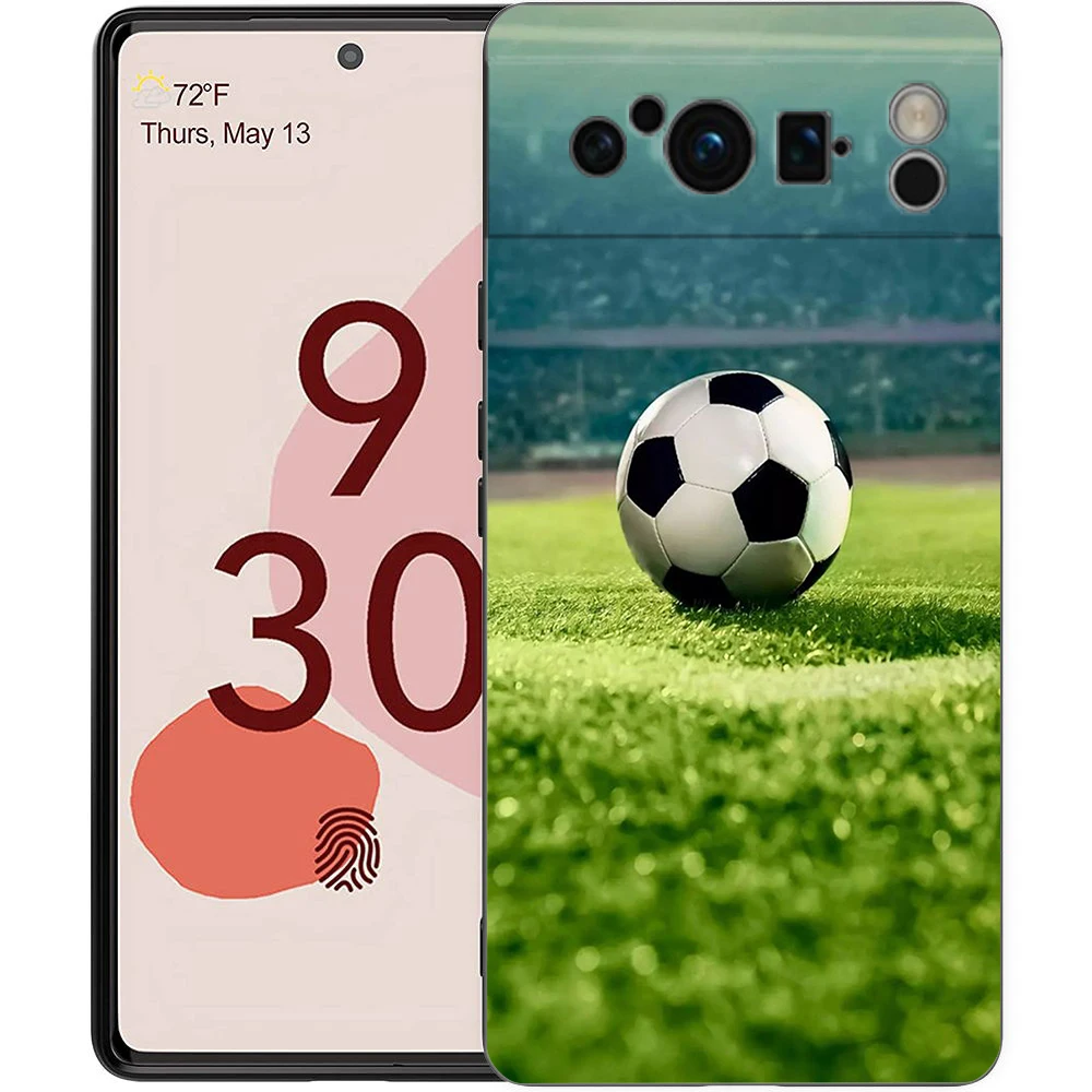 Soccer Ball Passion Shockproof Silicone Phone Case - Black Cover s