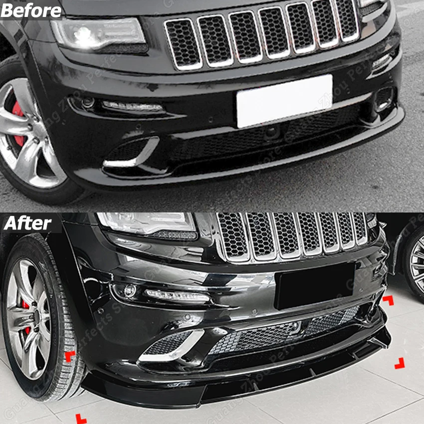 車フロントバンパーリップ用ジープグランドチェロキーsrt SRT8 2012-2016 2013 2014カーボンスタイル光沢黒マットブラック ジープ グランドチェロキー SRT SRT8 2012-2016 車用フロントバンパー
