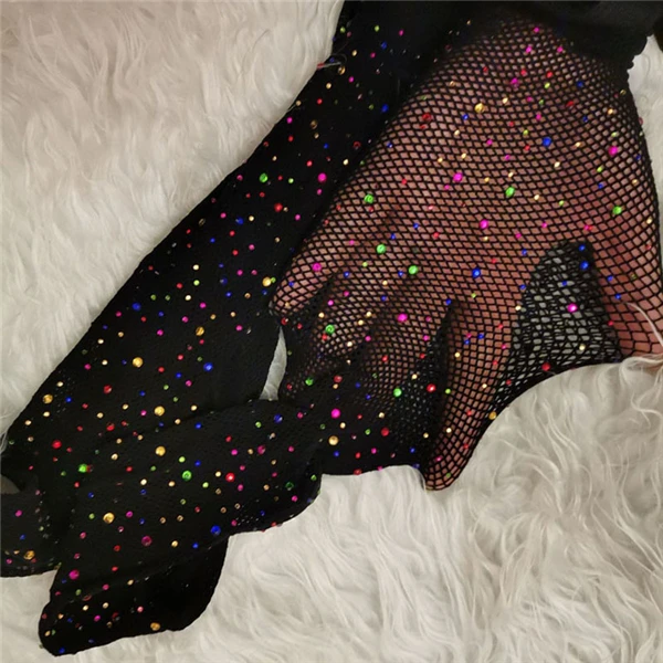 Sommerliche Netzstrumpfhose mit Diamantmuster für Damen, sexy, modisch, glänzende Netzstrumpfhose, schlanke, sexy, glitzernde Netzstrumpfhose mit Strass für Damen # – Detail 12