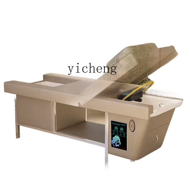 

ZK Electric Lift Shampoo Chair Head Pedicure Integrated Facial Bed Barber Shop Head Therapy Bed Massage Push Back