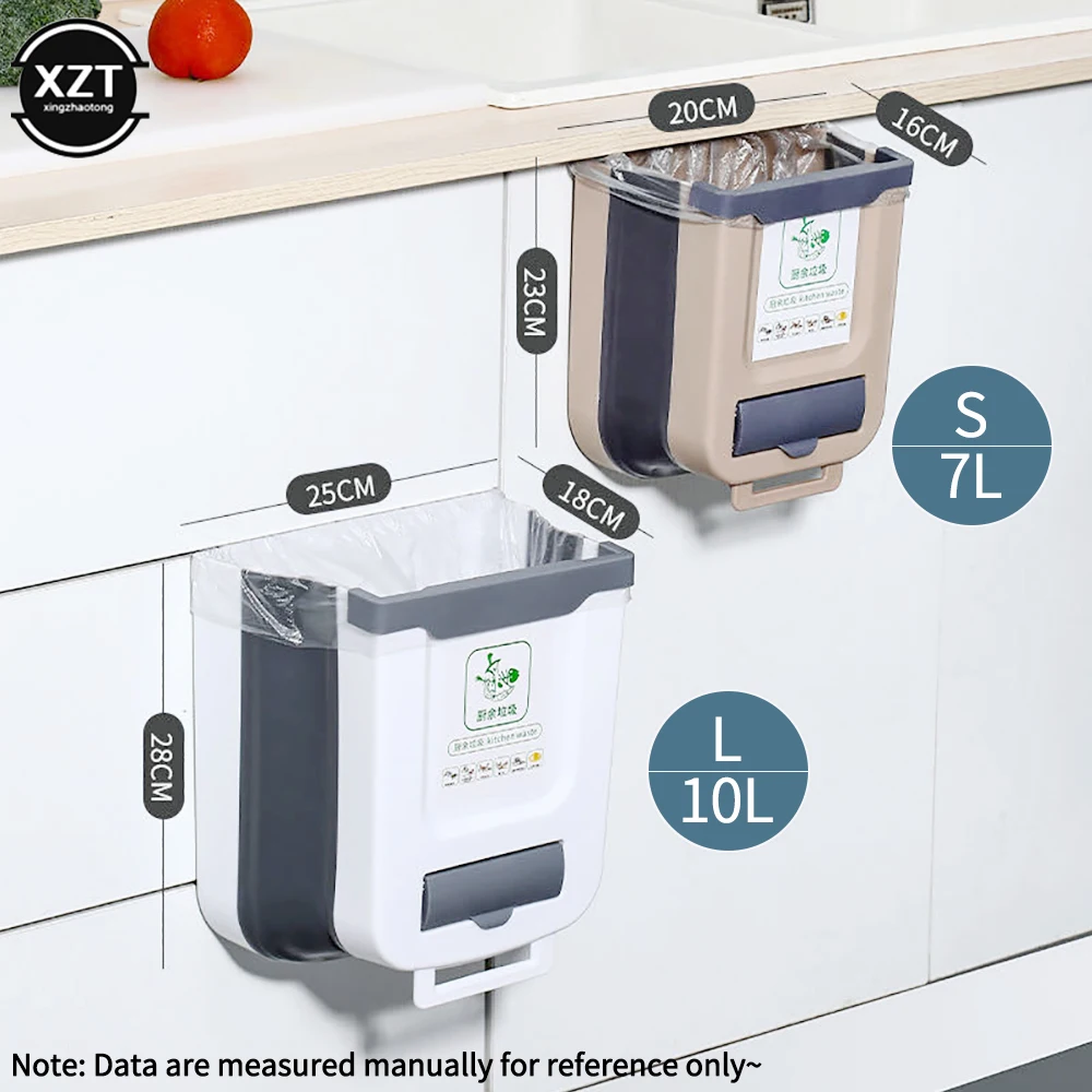 New Recycling Bins For Kitchen Folding Trash Home Cabinet Door Hanging Bathroom Toilet Wastebasket Car Storage Paper Basket