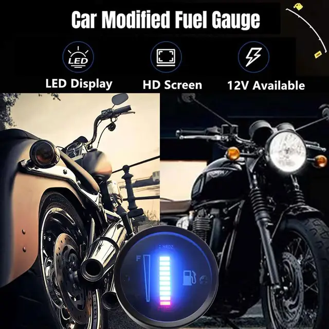 Indicatore Carburante Digitale 52mm 12V - Display LED Universale Per Auto E Moto Con Resistenza Regolabile - Foto 3