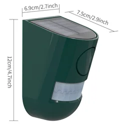 Solar - Powered Infrared Motion Sensor Alarm with Siren and Strobe Light for Enhanced Outdoor Security (Green)