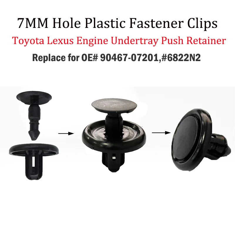 50Pcs Toyota Car Fasteners - Fender Clips & Bumper Rivets For Corolla, Rav4, Camry