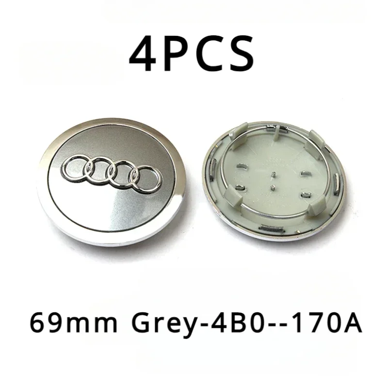 Sleek Car Styling Wheel Center Cap Hub Covers Badge - 4-Pack 60-69mm