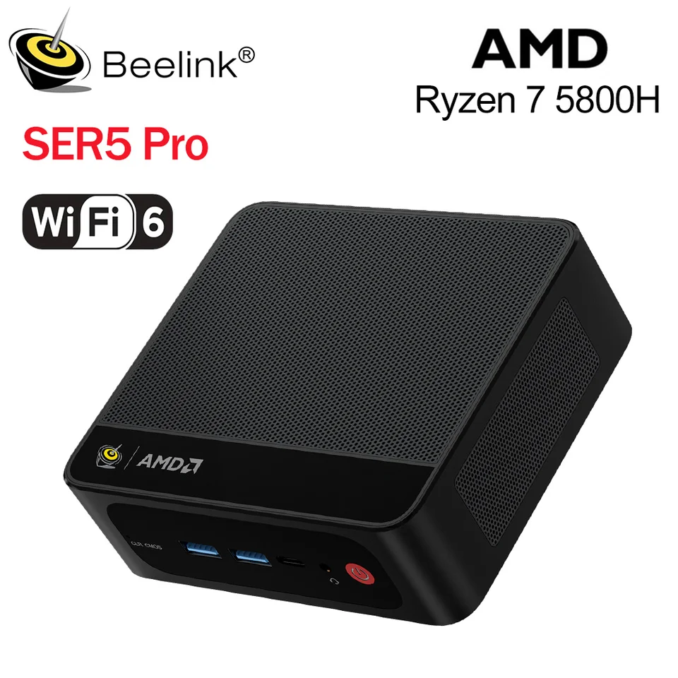 Beelink SER5 Pro AMD Ryzen7 5800H WiFi6 Mini PC DDR4 16GB 32GB 