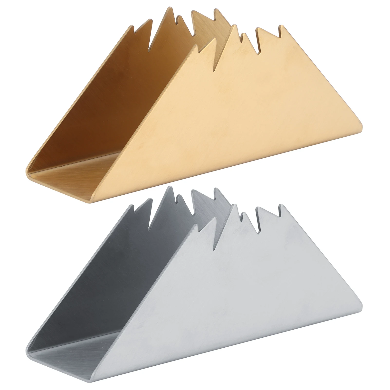 Napkin Holder Simple Desktop Napkin Dispenser Decorative Vertical Triangular Stainless Steel for Restaurant for Hotel