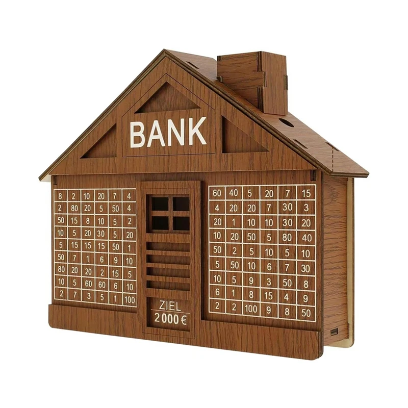 

Wooden Piggy Bank For Adult Kids Money Box With Counter Money Saving Tin Reusable Money Box