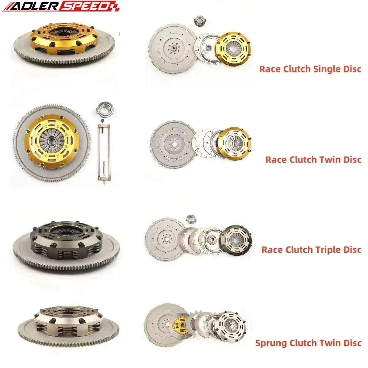 ADLERSPEED 싱글/트윈/트리플 디스크 클러치 키트 (2013-2019 사이언 FR-S 스바루 BR-Z FT86 GT86 4U-GSE; 6단 변속기용)