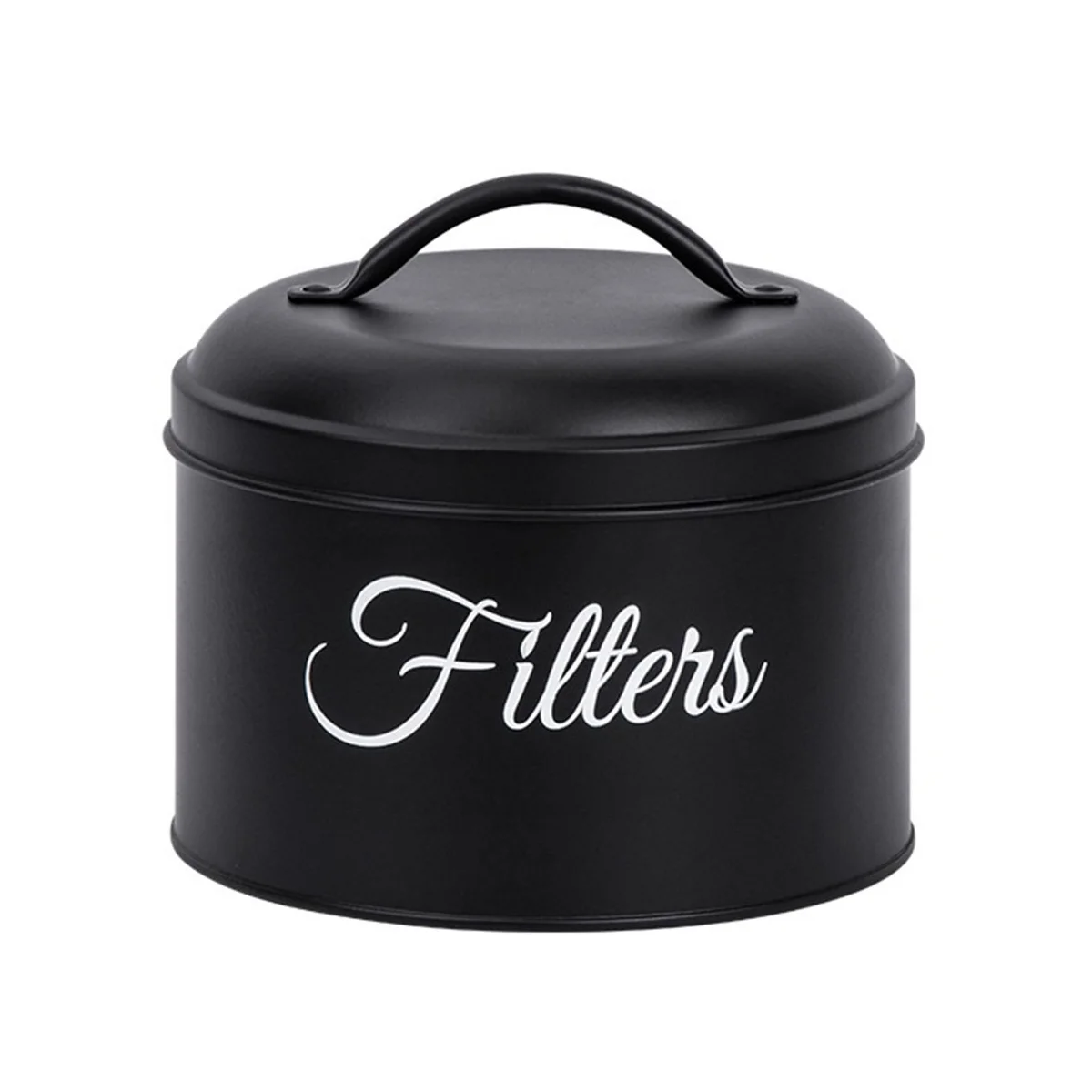 

Держатель для фильтра для кофе, корзина для хранения фильтров для кофе с крышкой, круглый контейнер для фильтров для кофе для стойки, черный