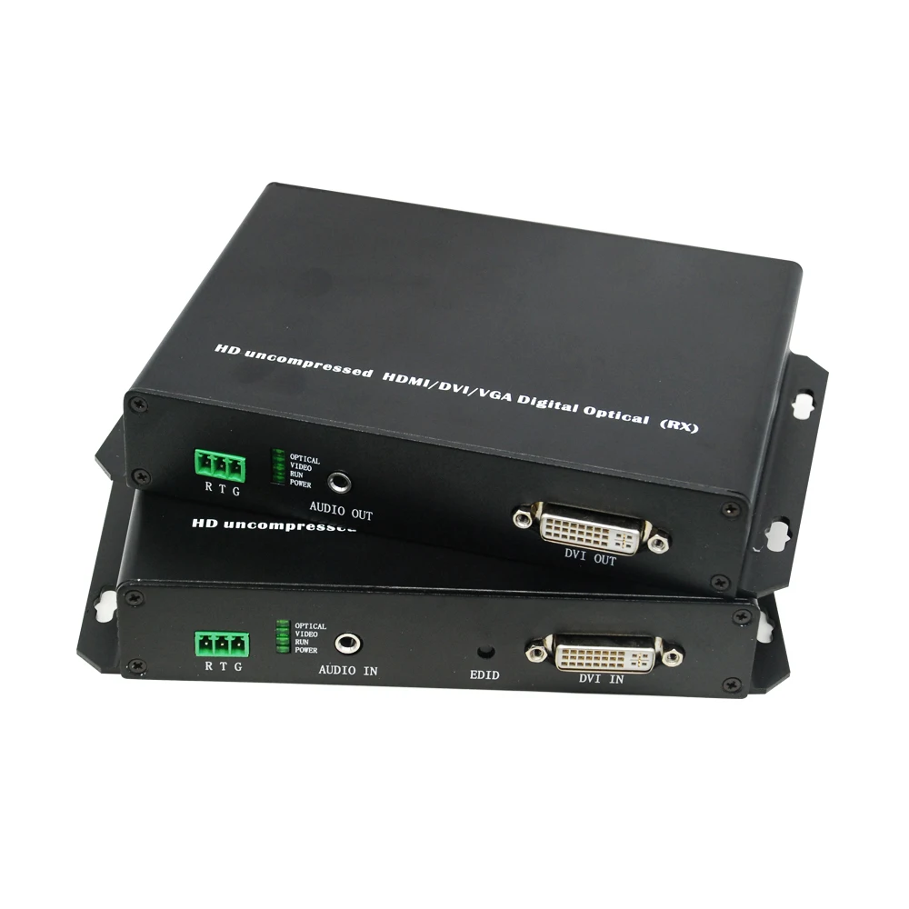 Uncompressed DVI Fiber Optical Extender 20KM Single Mode One Core LC DVI Fiber Transmitter Receiver
