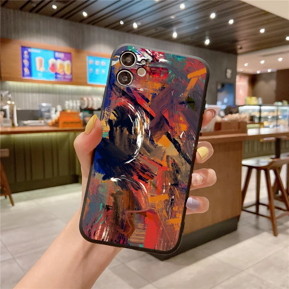 Watercolor Cover iPhone 13 Pro Max 12 11 SE 2020 XR 7 8 6 6S Plus 12 Mini X XS 5S 5 Painting Graffiti Silicone Protect Back Case iphone 13 mini case