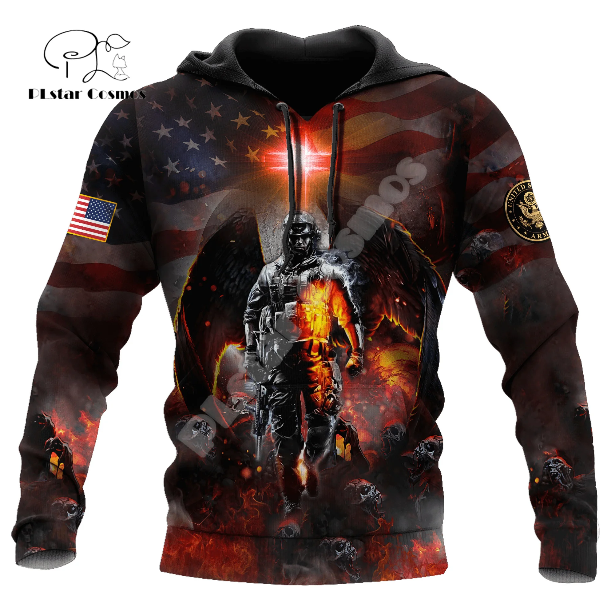 

Custom Name Army Military Veteran Soldier Camo Eagle Long Sleeves Tracksuit 3DPrint Pullover Streetwear Casual Jacket Hoodies A7