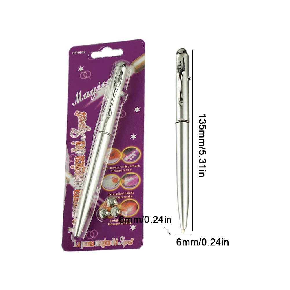 Invisible Ink Pen Anti-Counterfeit Disappearing Ink Markers With UV Light LED Secret Ballpoin Pen Plastic Office School Supplies ballpoint pen invisible ink pen magic pen