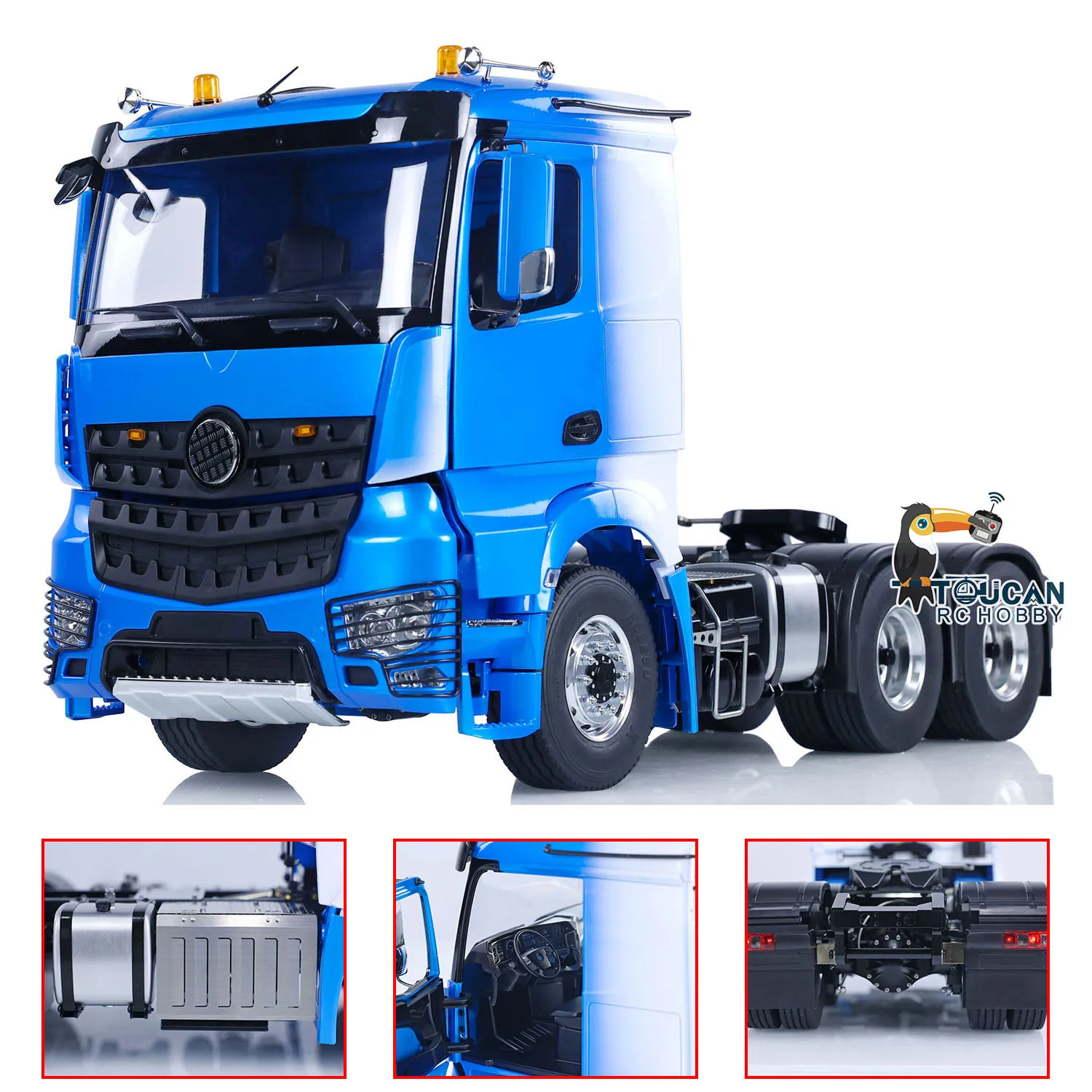 LESU RTR 1/14 RC Tractor Truck 6x6 FlySky I6S Wireless Control Car Model Metal Chassis Sounds Lights Toys Toucanhobby THZH1678 3