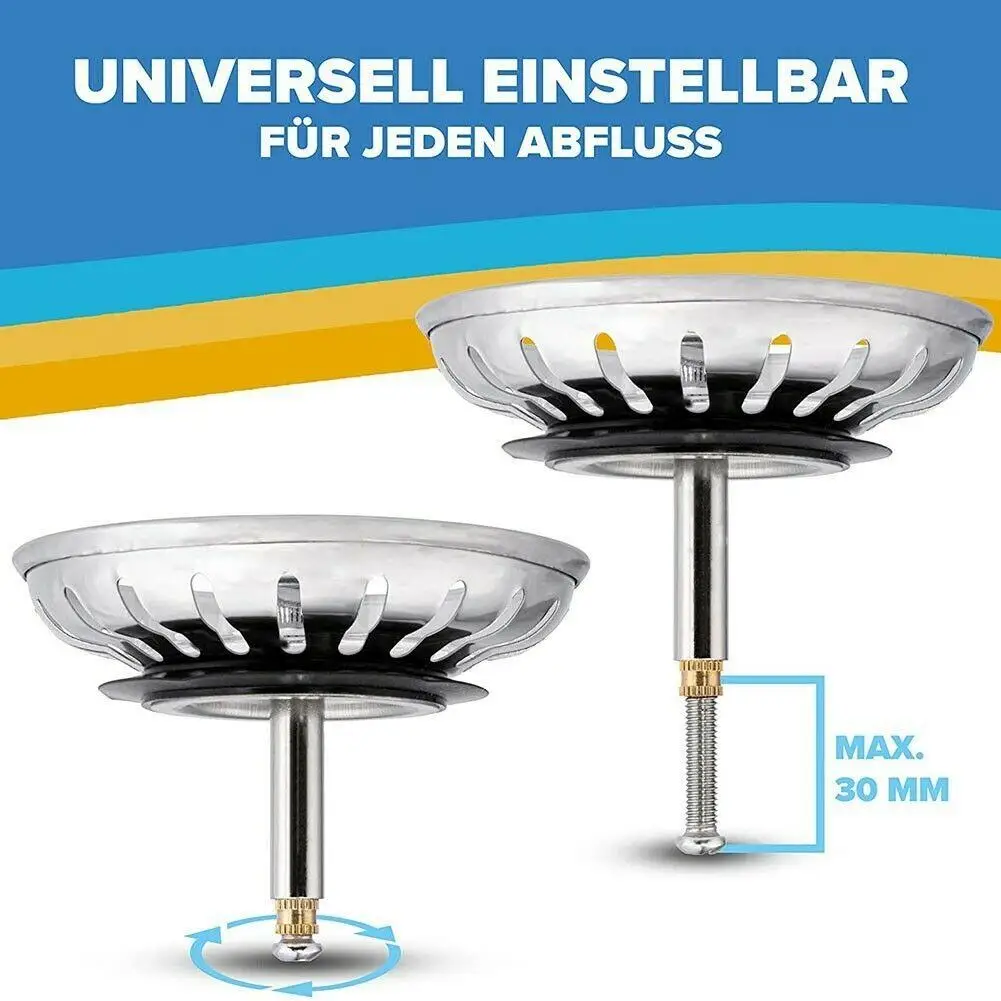 FytStycale Waschbecken Ablauf Schraube Set - Verstellbarer Stopfen Grau 62.5mm