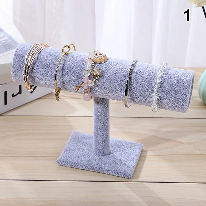 Samt T-Typ Armband Kette Uhr Schmuck Display-ständer Stirnband Haarnadel Kopfschmuck Organizer Lagerung Inhaber Schmuck Shop Decor – Detail 9