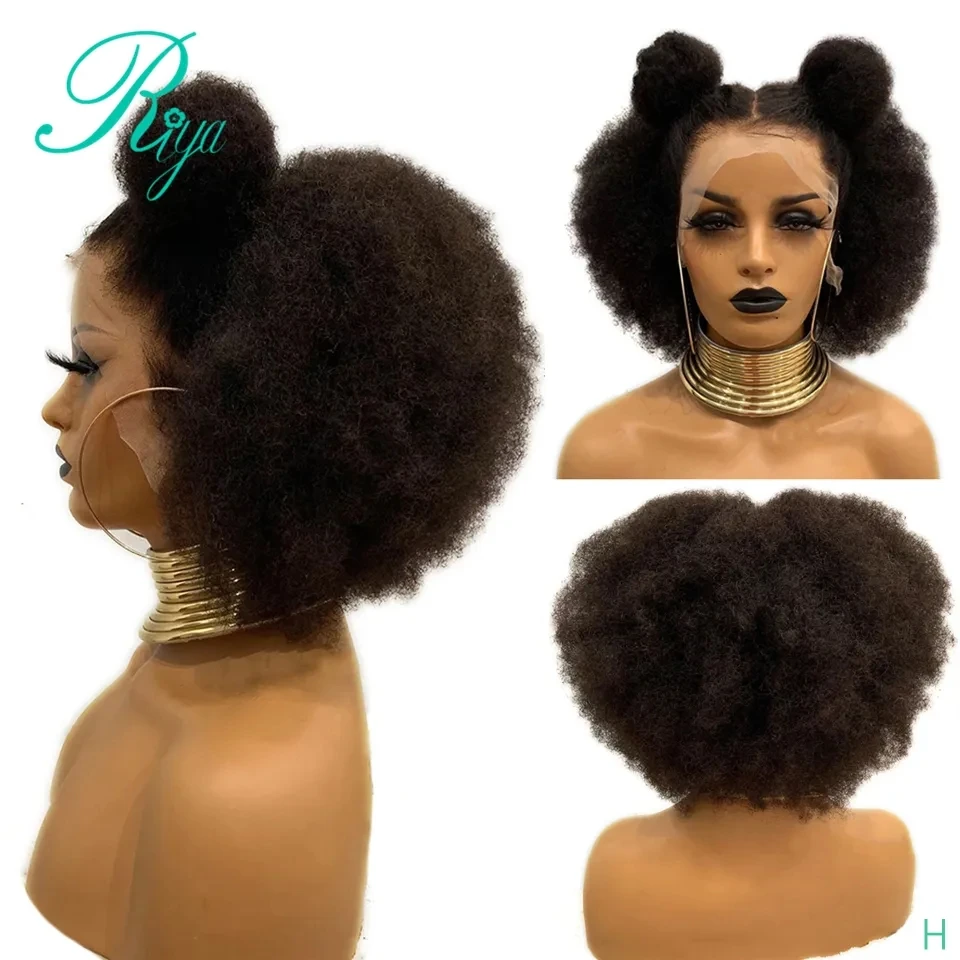 13X4 Pixie Invisible 150% Short Cut Bob Blunt Afro kinky Curly 13X6 Lace Front Human Hair Wigs With Baby Hair Preplucked Remy