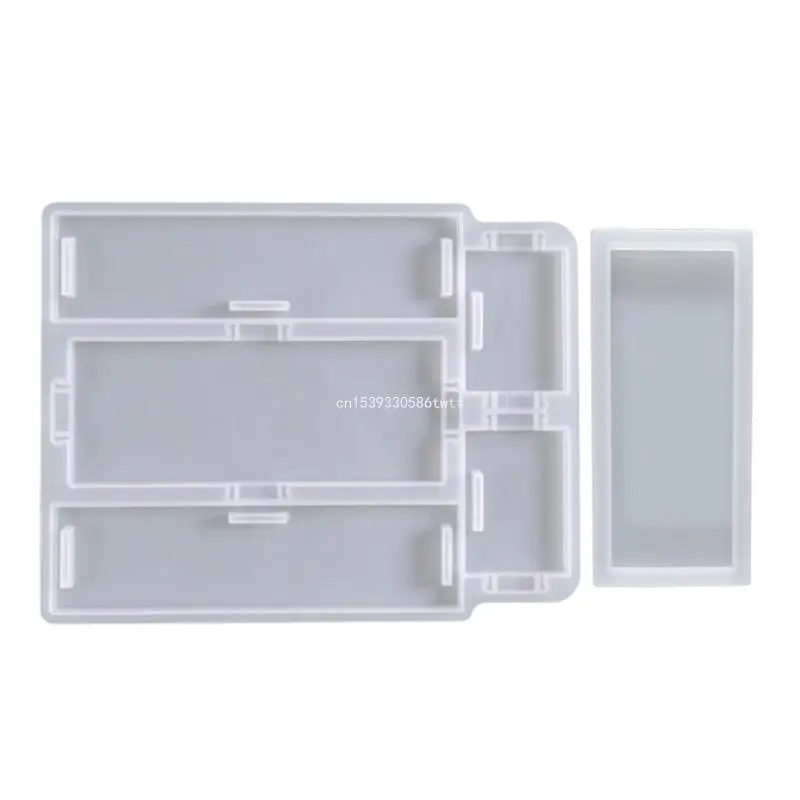 

Rectangular Storage Box Holder Resin Mold Tray Plate Dish Silicone Mould 19x15cm Dropship