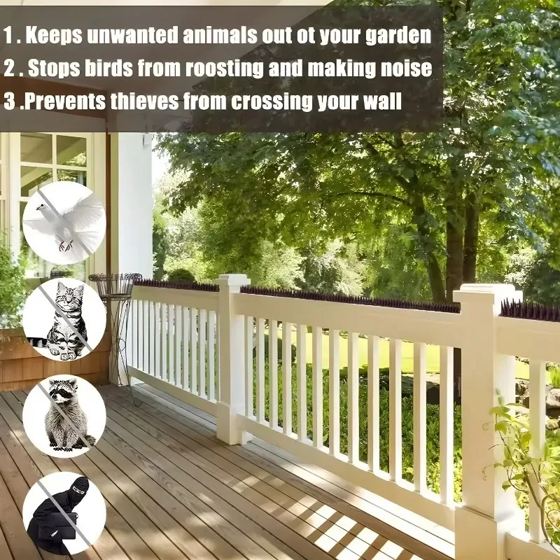 Plastic Bird Deterrent Spikes for Gardens — 10 Pcs