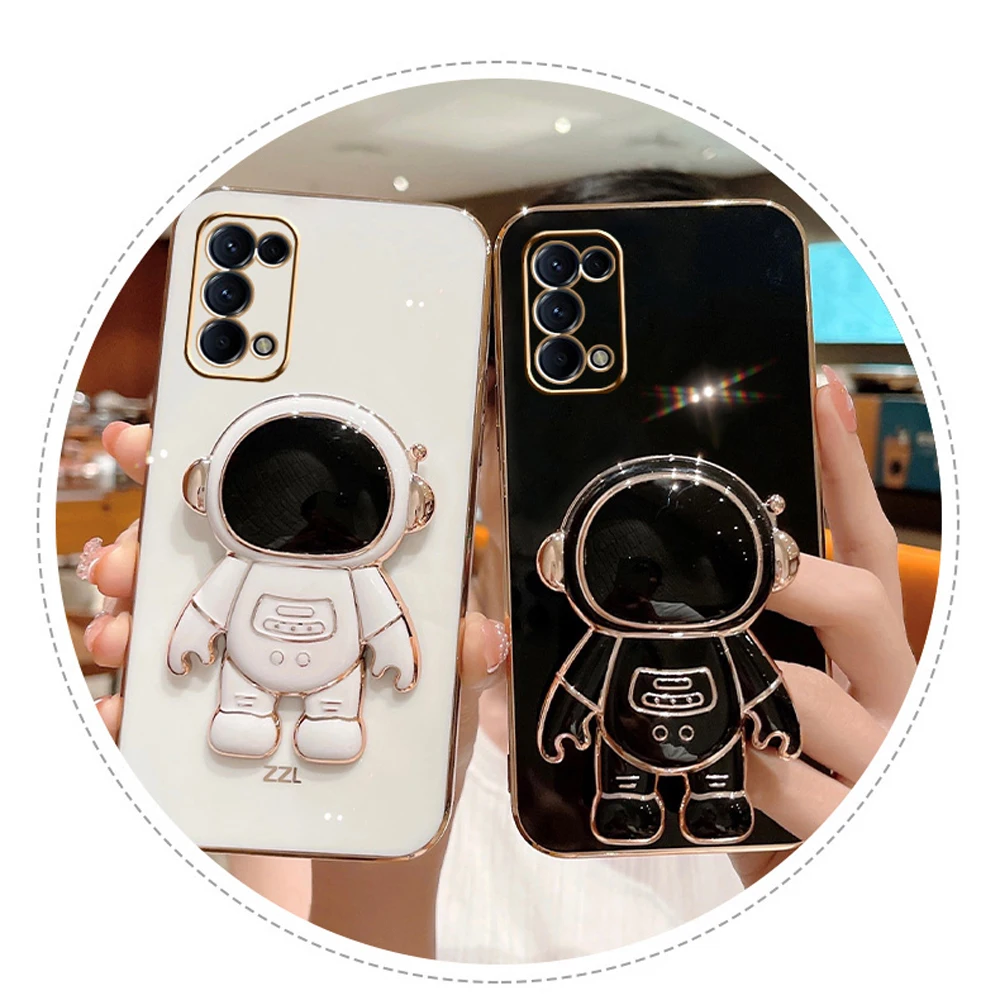 For OPPO A74 5G Case Oppo A54 5G Electroplated astronaut
