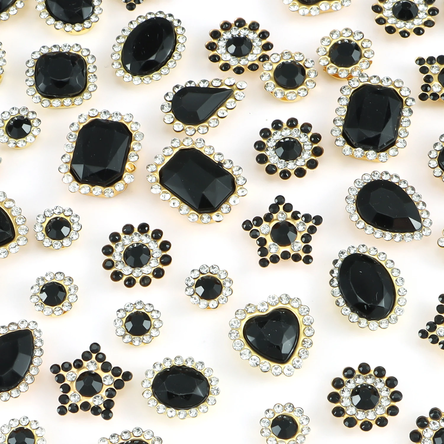 50pcs/lot Silver Claw Setting Glass Rhinestone Mixed Shape Sew On Crystal Stone Diamond for Wedding Dress Shoes Bags DIY Trim