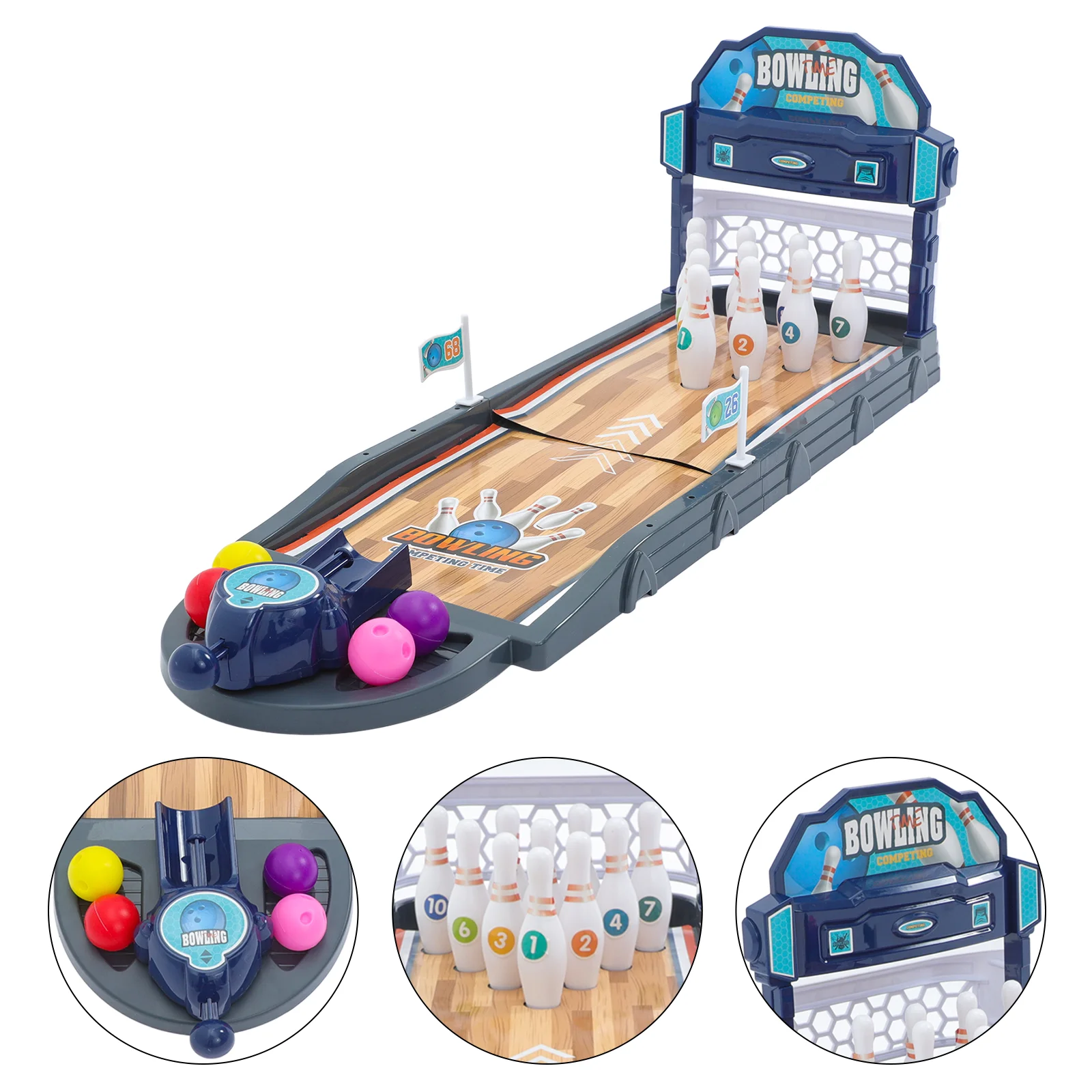 

1 Set of Bowling Balls Plaything Plastic Bowling Tabletop Game Kindergarten Interactive Plaything