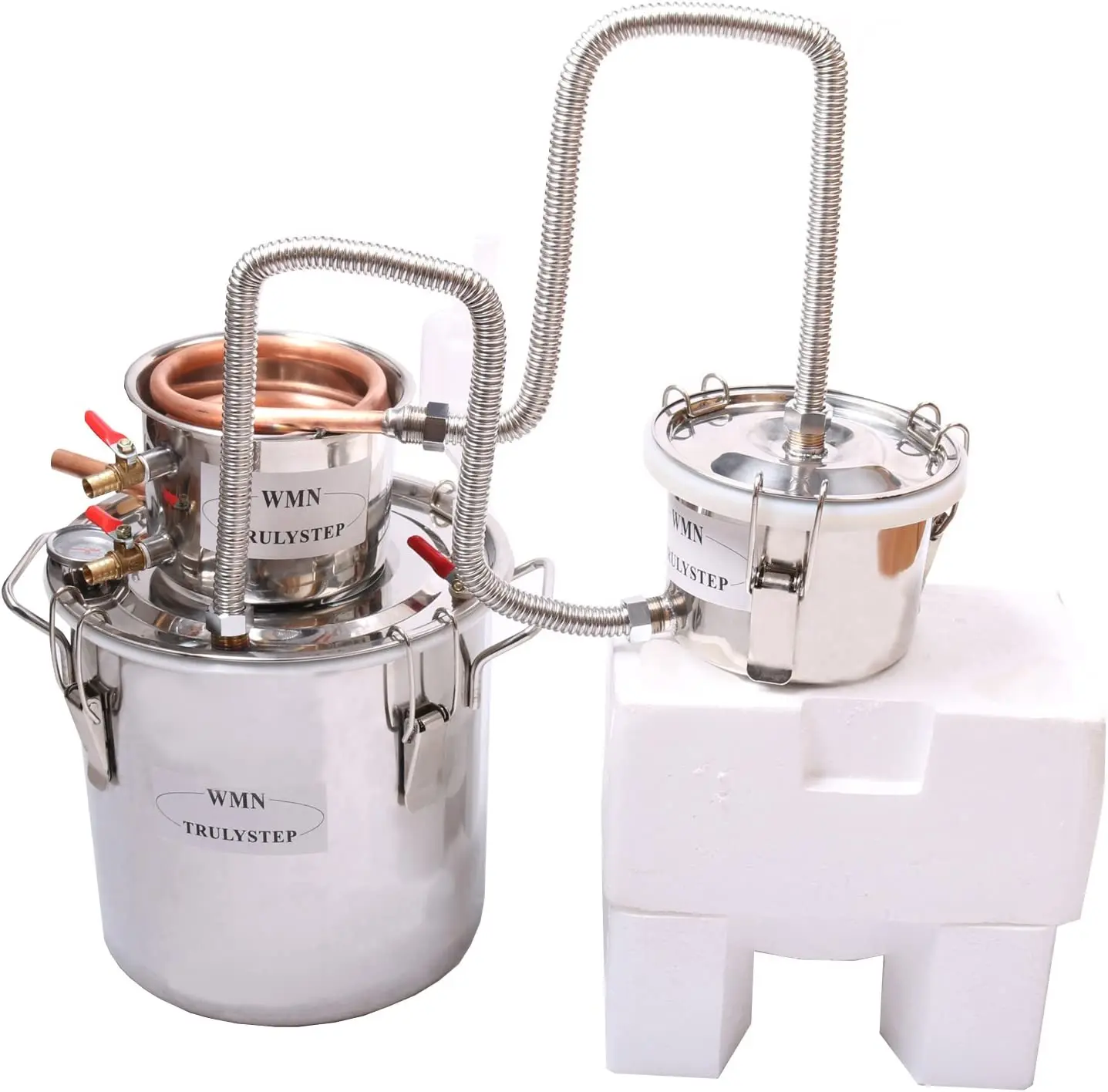 YUEWO 2 Pots Stainless Steel Still 2Gal/10Liters Water Alcohol Distiller  Home Brew Kit Wine Making Supplies for DIY Brandy Whisky Vodka Distilled