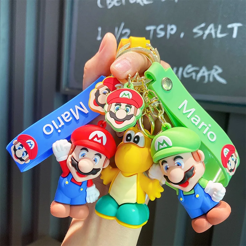 SuperMarioBrosKeychainAnimeFigureToadYoshiCarDecoration