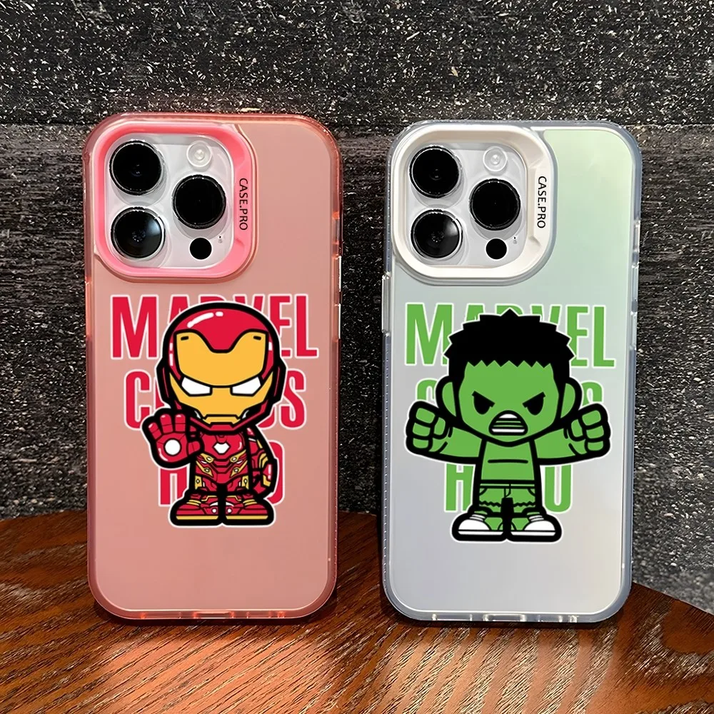 Spidermans Irons Man Phone Case Argento Colorato Opaco Per Xiaomi Redmi 12 11 13T Poco X3 X5 M3 Pro Lite Cover Rigida Antiurto