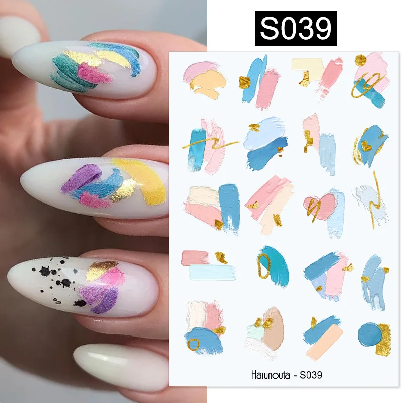 

Nail Stickers Simple Abstract Lines Painting Decals DIY Nails Charm Gradient Adhesive Stickers Transfer Slider Manicure Supplies