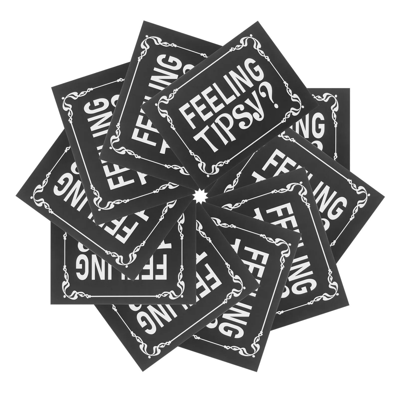 10Pcs Feeling Tipsy 스티커 라벨 방수 자체 접착식 레스토랑 바 장식 데칼 세련된 투명 글꼴 밝은 색상