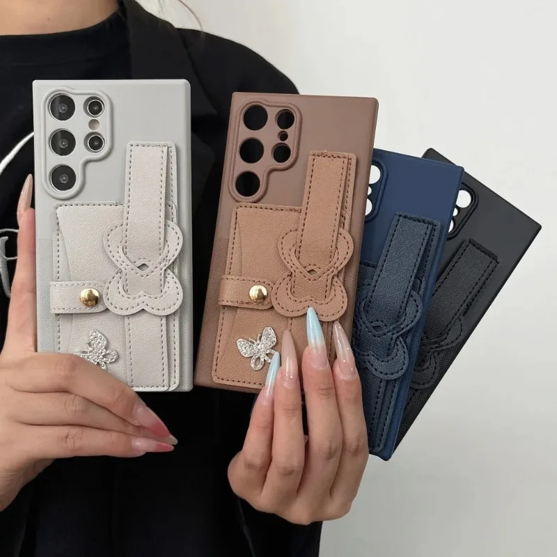 Chic Polka Dot Wallet Case with Wrist Strap and Card Slot