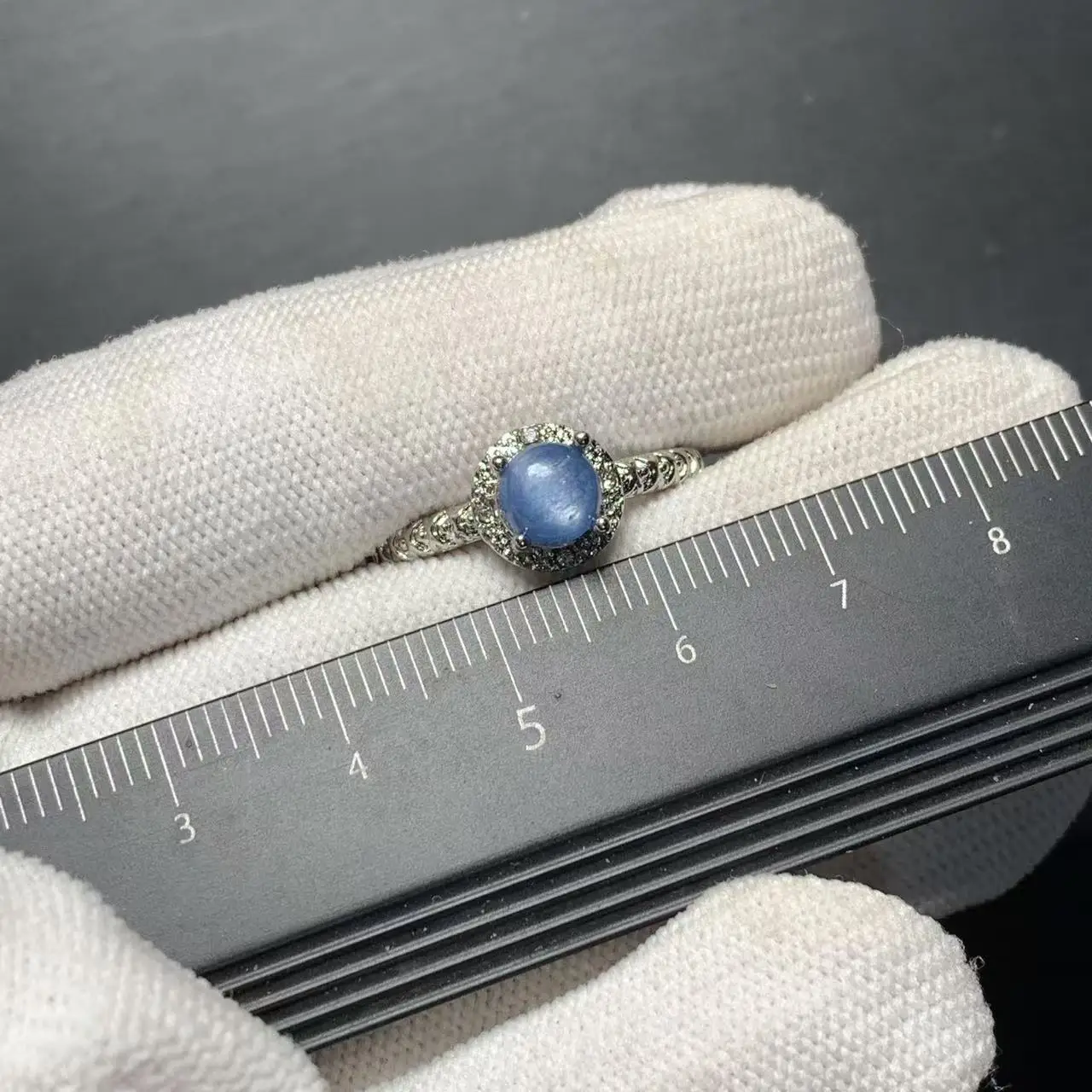 MM Natural Blue Kyanite Ring Adjustable Female Ring Jewelry for Women Gift Wholesale High Quality Vintage Fine