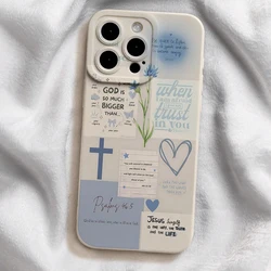 Vintage Blue Christian Bible Verse Floral Print Phone Case - Galaxy S23 Ultra (1)