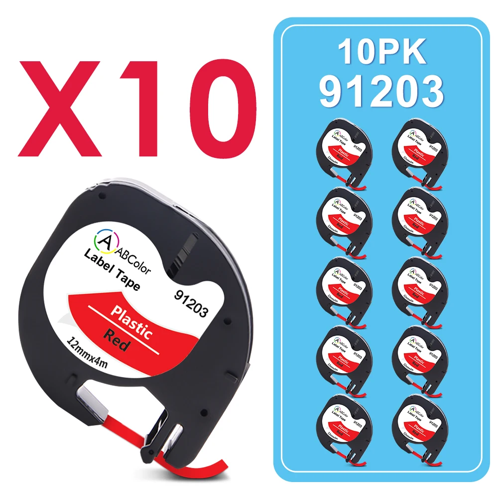 

10PK этикетки 91201, совместимые с Dymo LetraTag 91201 12267 91202 LT этикетки ленты 91203 91204 для Dymo LetraTag LT-100H XR этикетки