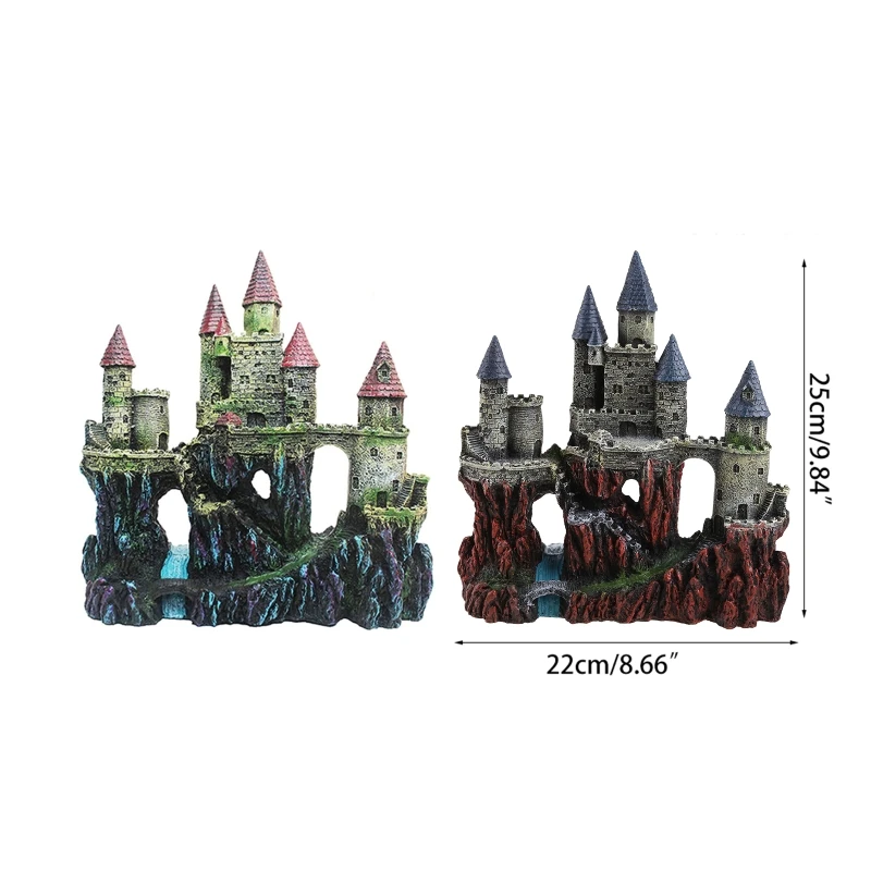 Aquarium Resin Castle Decoration Stone Cave Fish for Tank Accessories for Betta