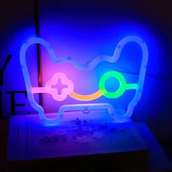 LED Neon Light Gamepad Wall Art - Bright Fire Moon Star Design for Room Decoration, Gifts & Events (Game Pad)