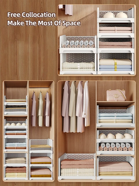 Pull-Out Type Closet Storage Shelf Layered Partitions Organizers Of  Cabinets And Drawers Wardrobe Shelf Drawer Organizers - AliExpress