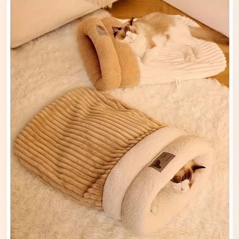 1pc Cat Four Seasons Sleeping Bag Cat Nest, Cat Digging Nest Closed, Cat Safety Drilling Quilt Cat Nest